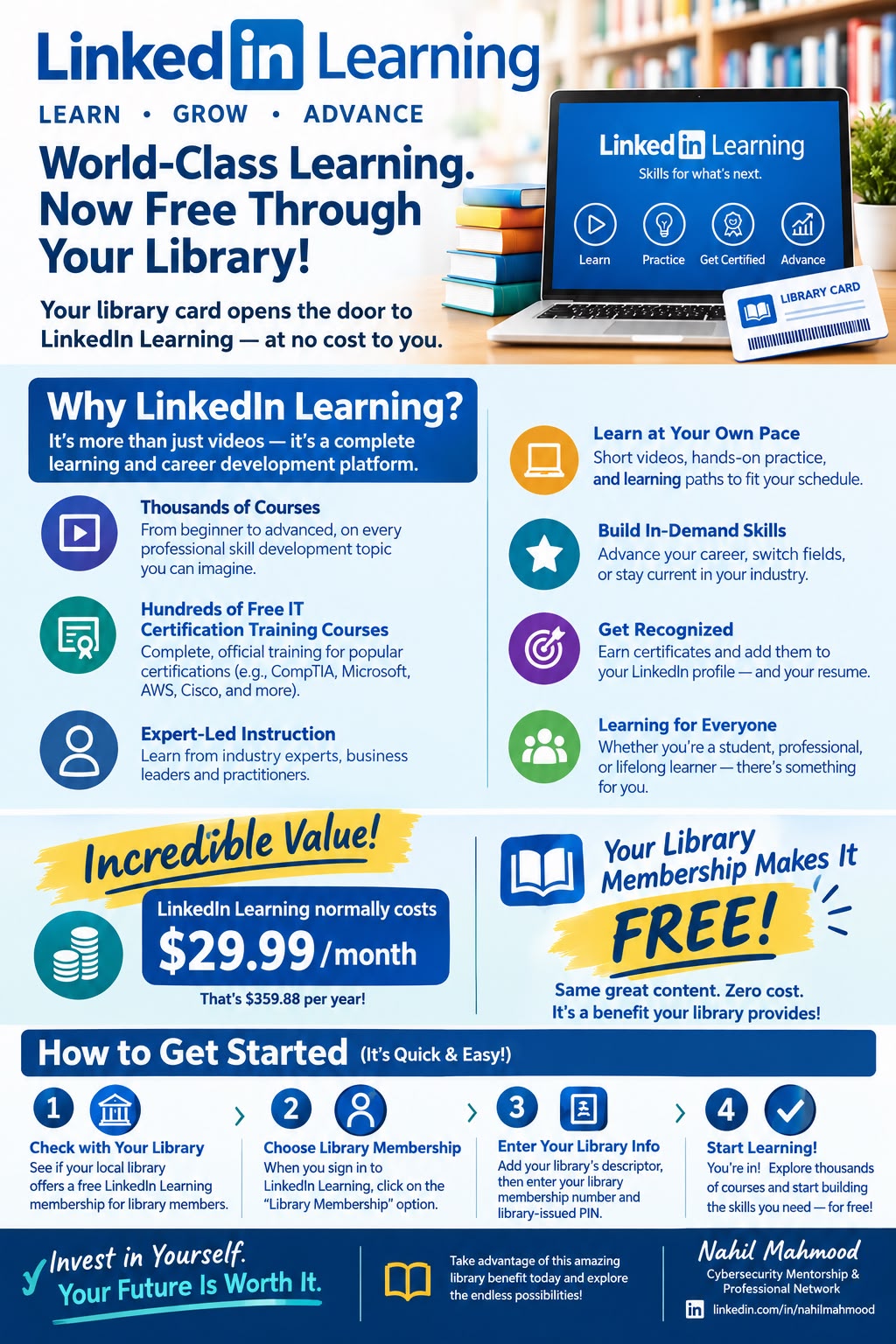 Free LinkedIn Learning with Your Library Card